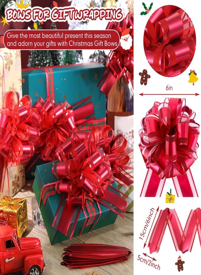 Poen 36 Pcs Valentine Day Pull Bows for Gift Wrapping 6 Inch Large Ribbon Gifts Baskets Bows for Holiday DIY Crafts Wedding Bouquet Holiday Birthday Anniversary Party Decoration(Classic,Red) - Image 4
